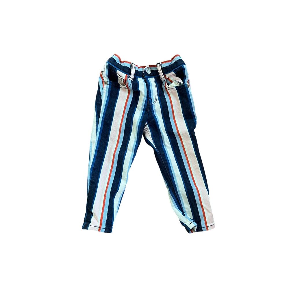 Gymboree Toddler Navy Pink White Striped Pants |18-24M